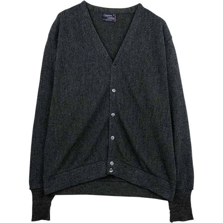 ~90'S Cypress Links Acrylic Knit Cardigan, Made in USA, Men's XL equivalent, Vintage acrylic gray type Vintage Second Hand