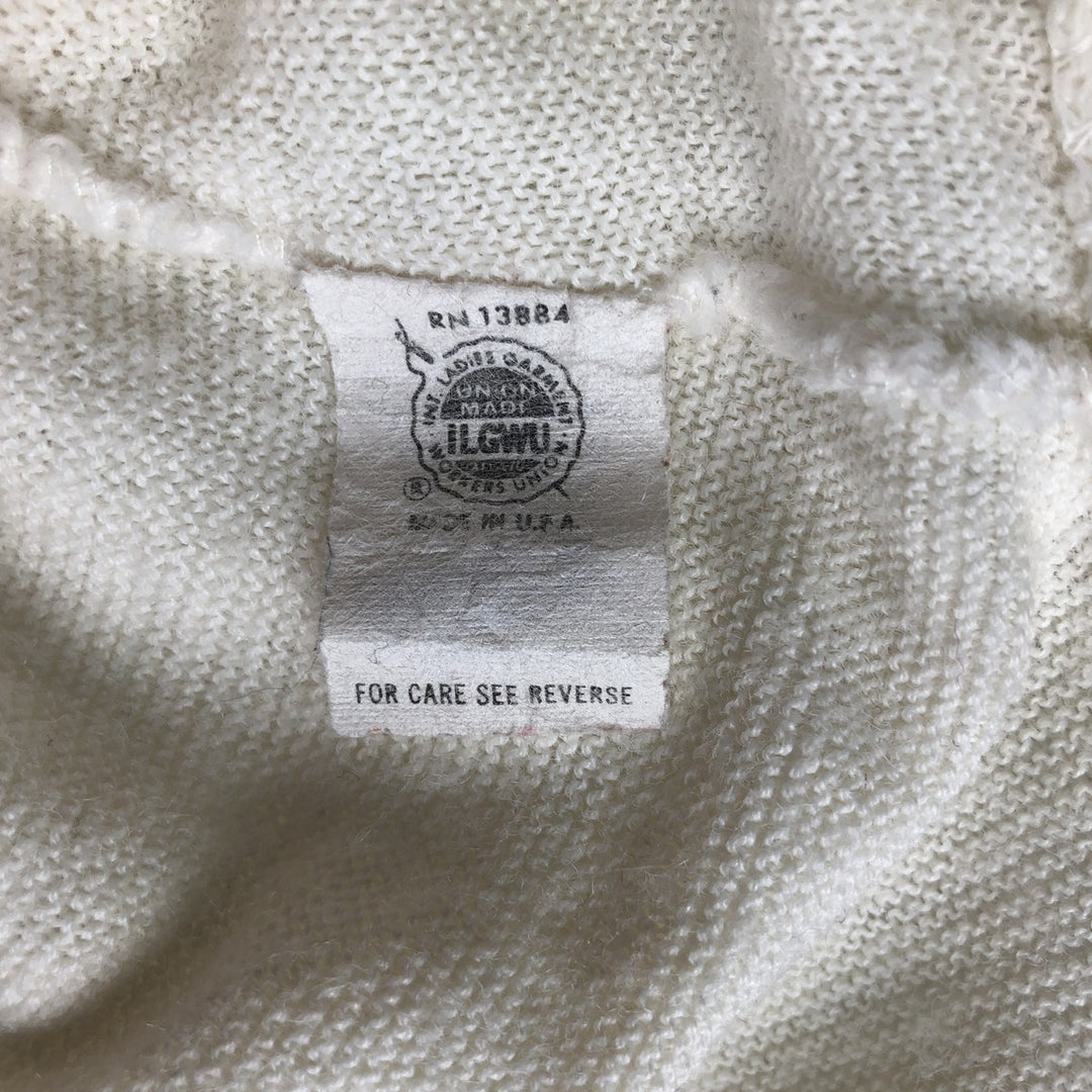 ~1980'S JCPenney The Fox Sweater Acrylic Knit Cardigan, Made in USA, Men's XL equivalent, Vintage Oron Acrylic white type Vintage Second Hand