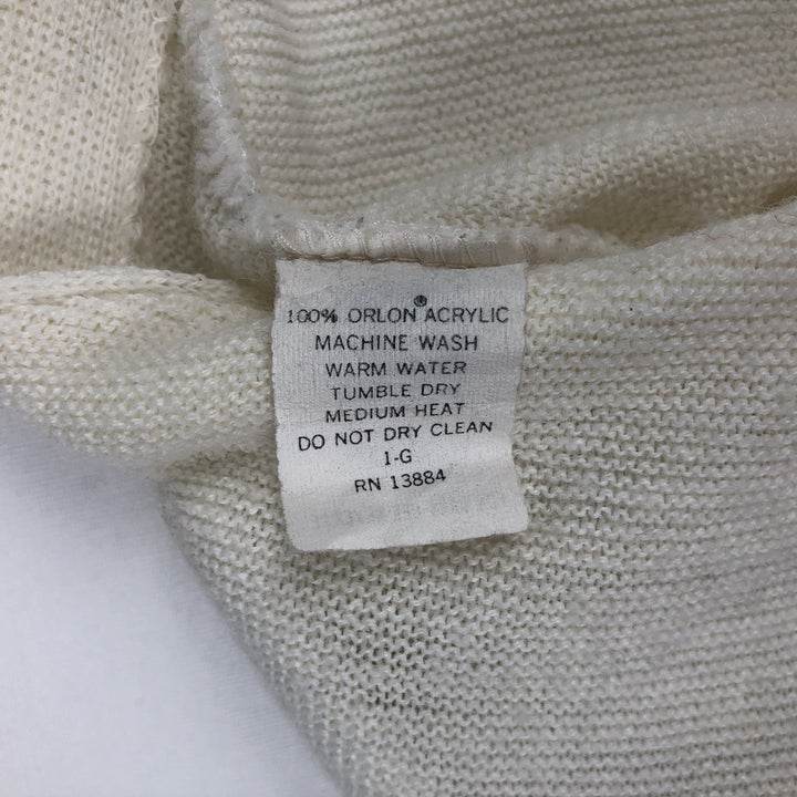~1980'S JCPenney The Fox Sweater Acrylic Knit Cardigan, Made in USA, Men's XL equivalent, Vintage Oron Acrylic white type Vintage Second Hand