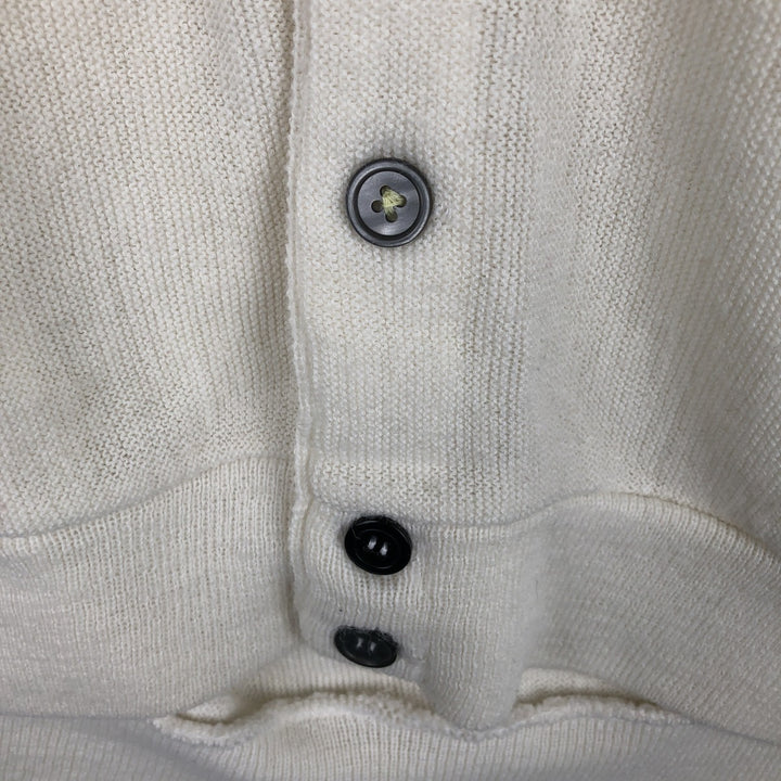 ~1980'S JCPenney The Fox Sweater Acrylic Knit Cardigan, Made in USA, Men's XL equivalent, Vintage Oron Acrylic white type Vintage Second Hand