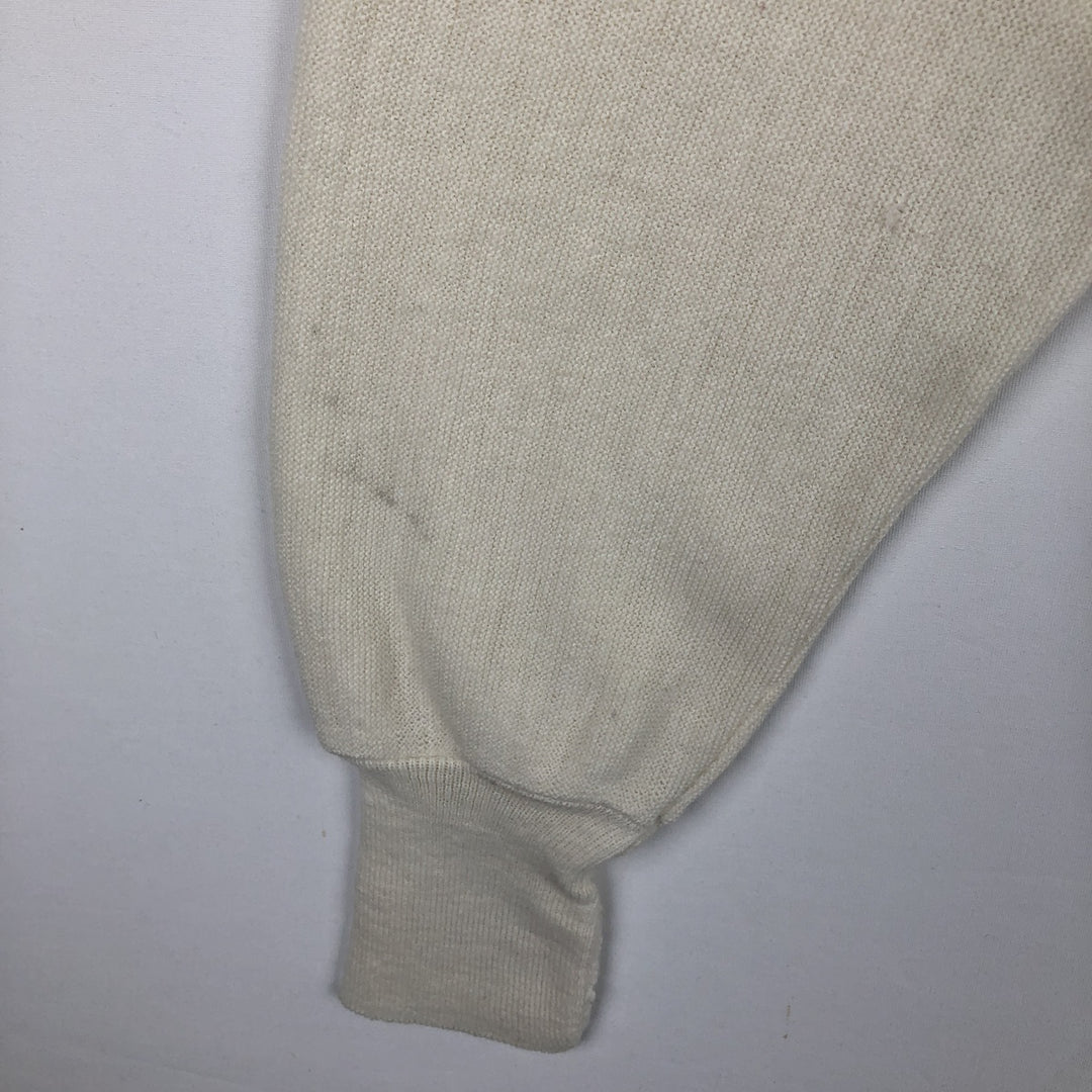 ~1980'S JCPenney The Fox Sweater Acrylic Knit Cardigan, Made in USA, Men's XL equivalent, Vintage Oron Acrylic white type Vintage Second Hand