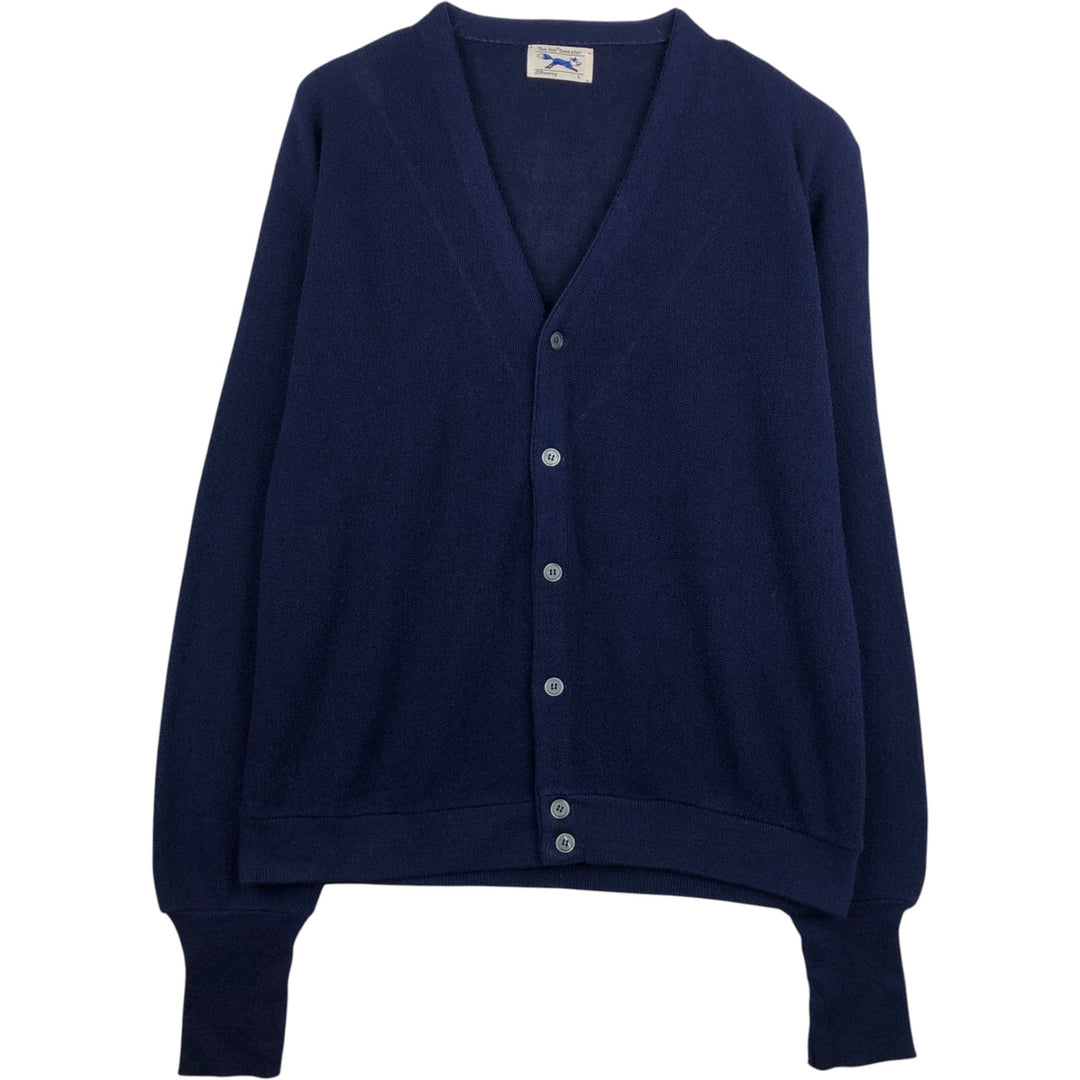 The Fox Sweater JCPenney Knit Cardigan, Men's Size L (approx.) unclear navy blue type Vintage Second Hand