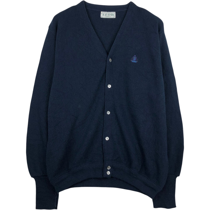 IZOD Acrylic Knit Cardigan, Made in USA, Men's XL acrylic navy blue type Vintage Second Hand