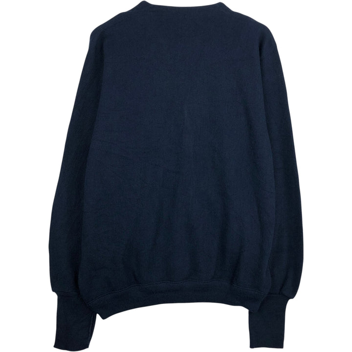 IZOD Acrylic Knit Cardigan, Made in USA, Men's XL acrylic navy blue type Vintage Second Hand