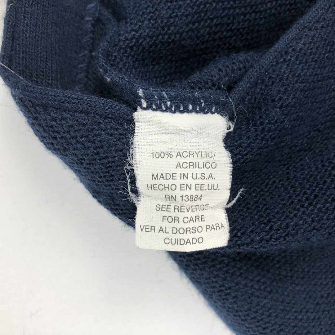 IZOD Acrylic Knit Cardigan, Made in USA, Men's XL acrylic navy blue type Vintage Second Hand