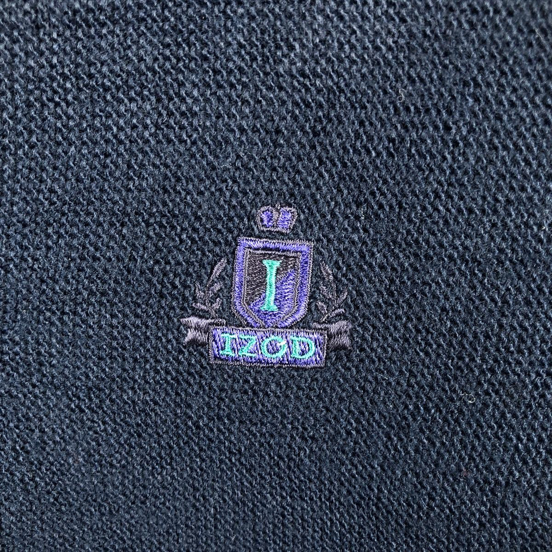 IZOD Acrylic Knit Cardigan, Made in USA, Men's XL acrylic navy blue type Vintage Second Hand