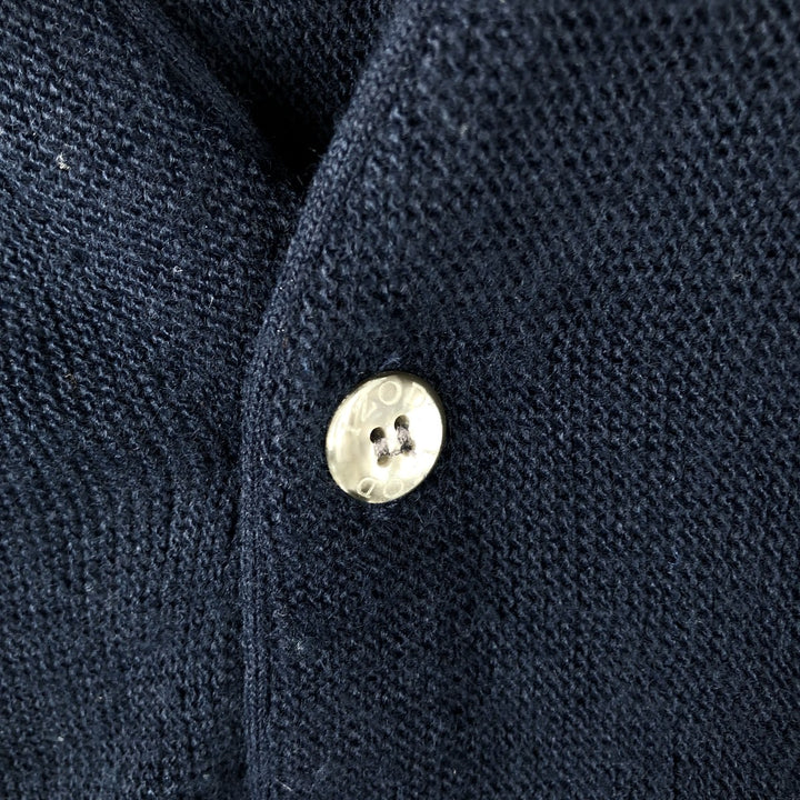 IZOD Acrylic Knit Cardigan, Made in USA, Men's XL acrylic navy blue type Vintage Second Hand