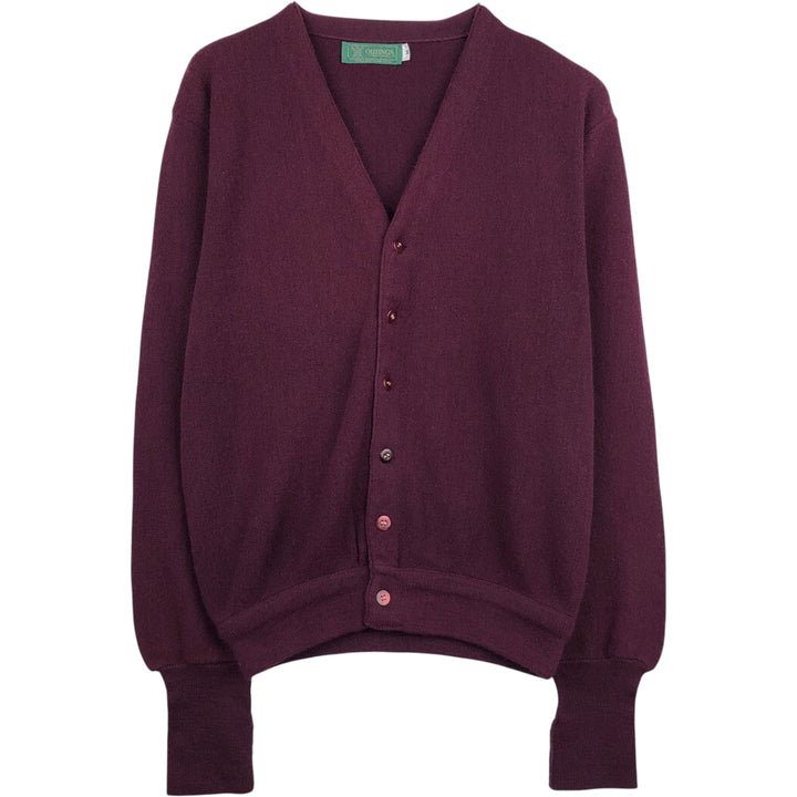 OUTINGS TRADITIONALS Acrylic Knit Cardigan, Made in USA, Men's Size M (approx.), Vintage Oron Acrylic Red type red-purple Vintage Second Hand
