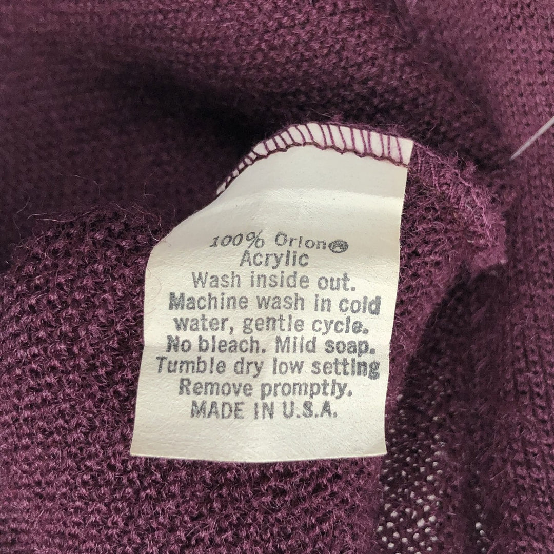 OUTINGS TRADITIONALS Acrylic Knit Cardigan, Made in USA, Men's Size M (approx.), Vintage Oron Acrylic Red type red-purple Vintage Second Hand