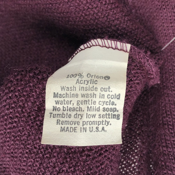 OUTINGS TRADITIONALS Acrylic Knit Cardigan, Made in USA, Men's Size M (approx.), Vintage Oron Acrylic Red type red-purple Vintage Second Hand