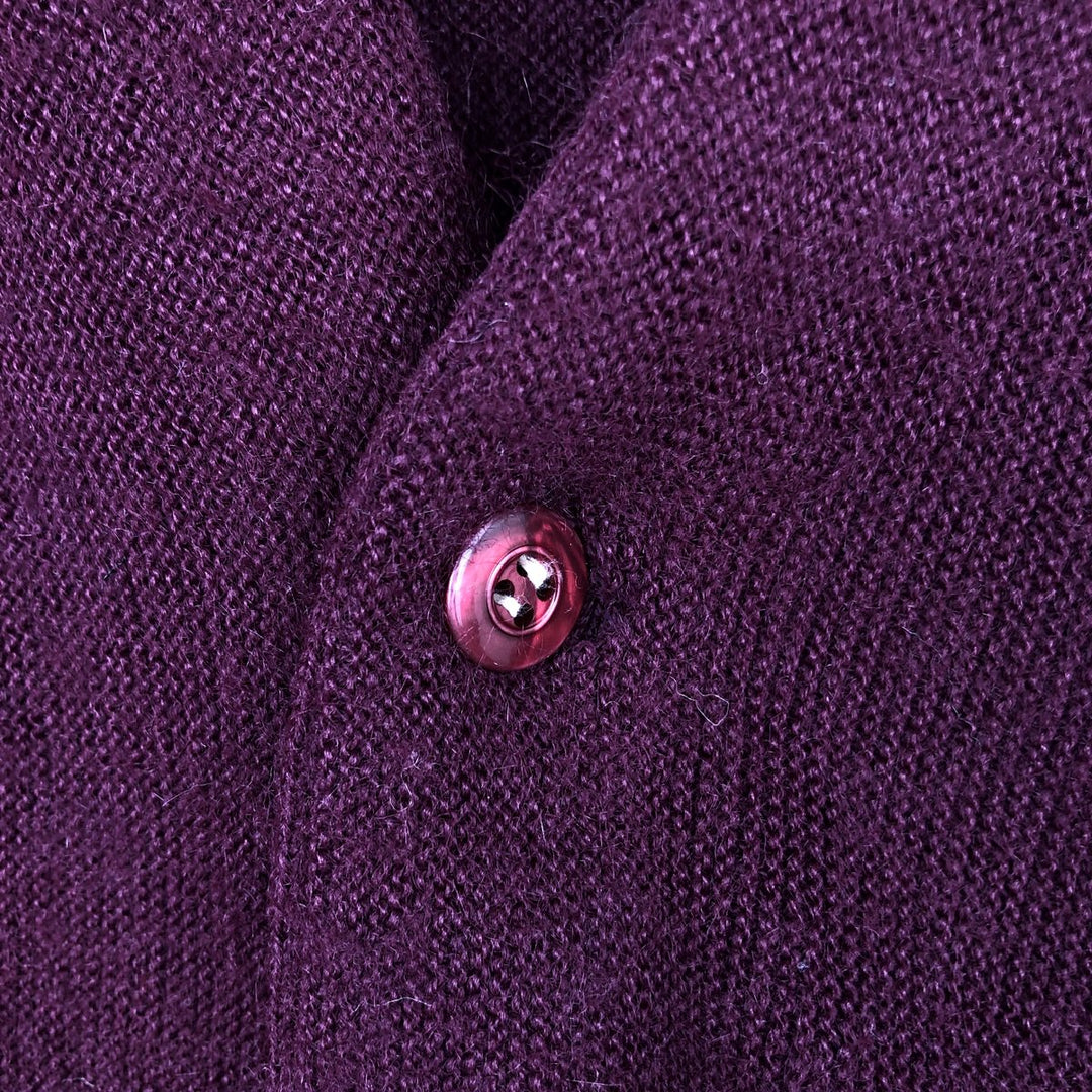 OUTINGS TRADITIONALS Acrylic Knit Cardigan, Made in USA, Men's Size M (approx.), Vintage Oron Acrylic Red type red-purple Vintage Second Hand