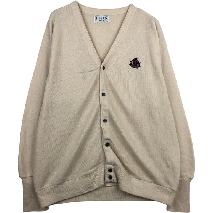 Vintage 90'S IZOD knit cardigan, made in the USA, men's size XL unclear ivory Vintage Second Hand