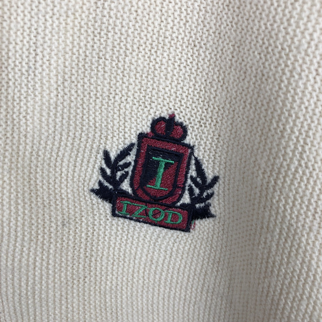 Vintage 90'S IZOD knit cardigan, made in the USA, men's size XL unclear ivory Vintage Second Hand