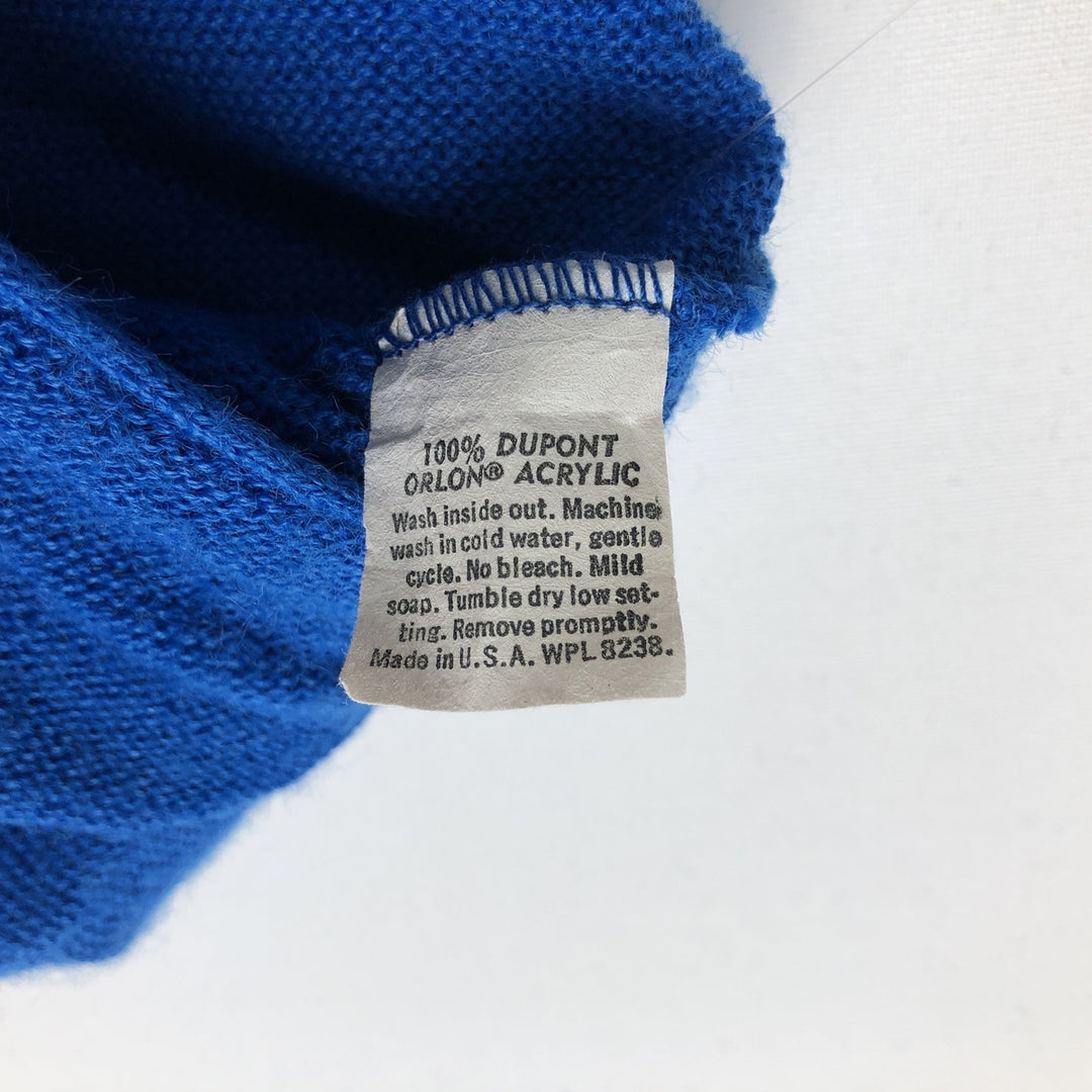 Jefflinks Acrylic Knit Cardigan, Made in USA, Men's Size XL (approx.) Oron Acrylic blue type Vintage Second Hand
