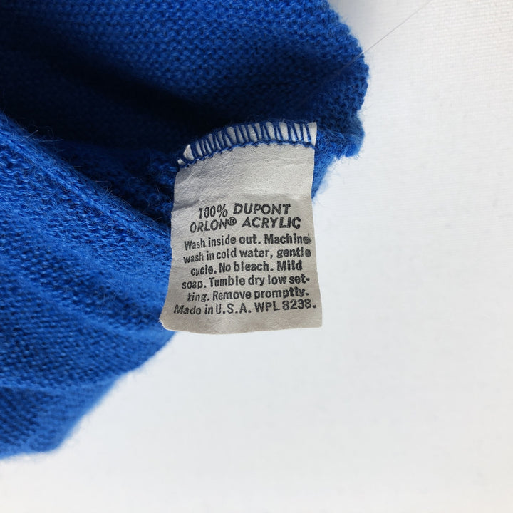 Jefflinks Acrylic Knit Cardigan, Made in USA, Men's Size XL (approx.) Oron Acrylic blue type Vintage Second Hand
