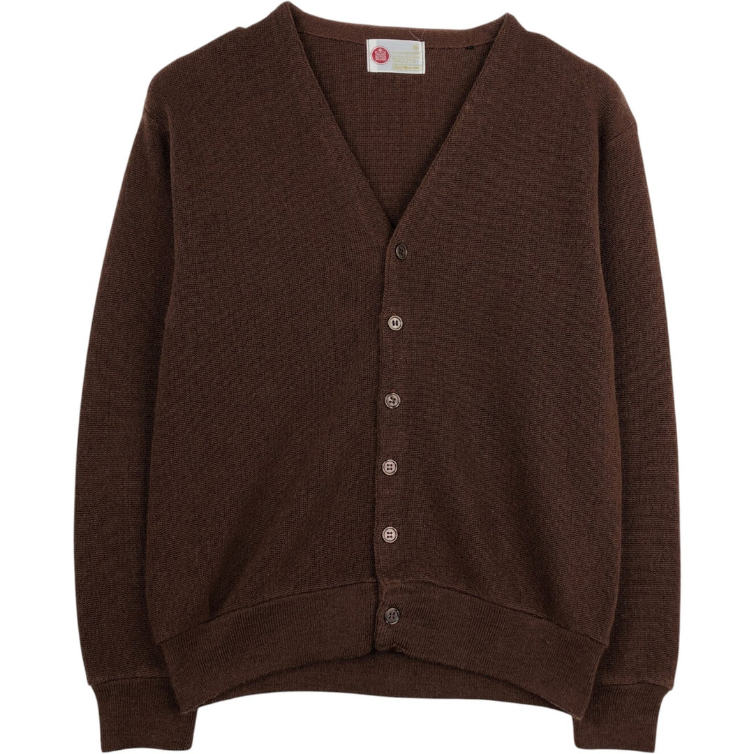 1970'S Sears Kings Road Acrylic Knit Cardigan, Men's Size M (approx.), Vintage acrylic brown type Vintage Second Hand