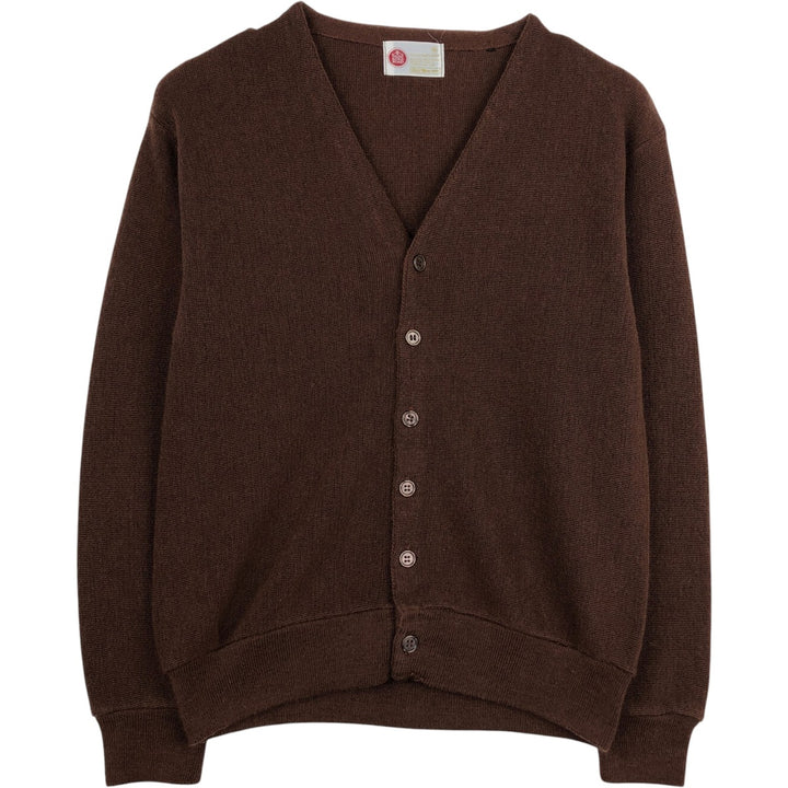 1970'S Sears Kings Road Acrylic Knit Cardigan, Men's Size M (approx.), Vintage acrylic brown type Vintage Second Hand