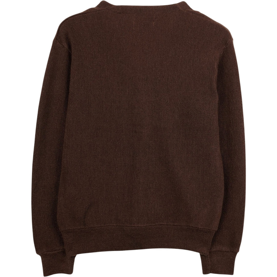 1970'S Sears Kings Road Acrylic Knit Cardigan, Men's Size M (approx.), Vintage acrylic brown type Vintage Second Hand