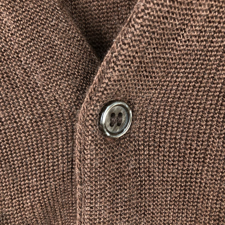 1970'S Sears Kings Road Acrylic Knit Cardigan, Men's Size M (approx.), Vintage acrylic brown type Vintage Second Hand
