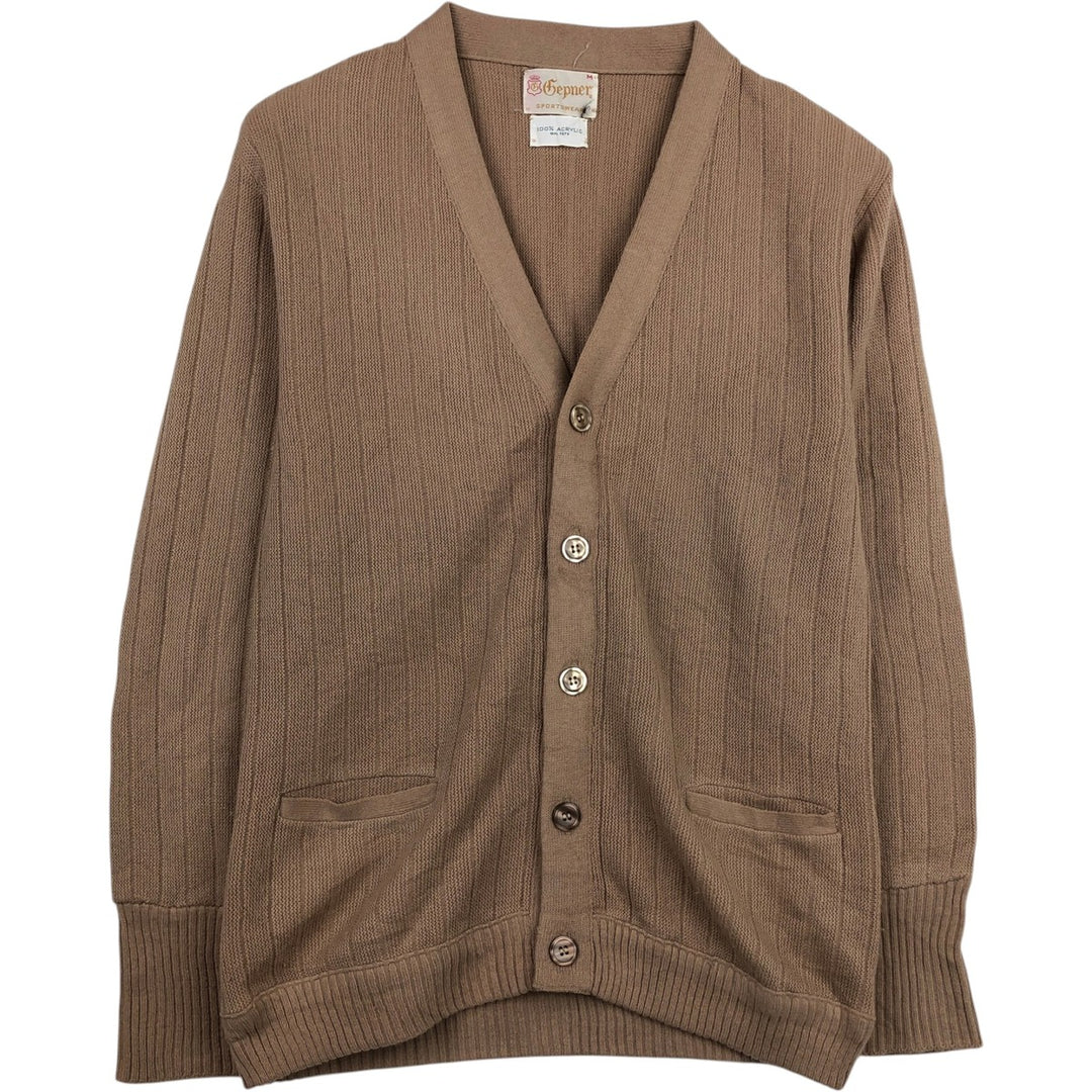 Gepner Acrylic Knit Cardigan, Men's Size M (approx.), Vintage acrylic Beige type Vintage Second Hand
