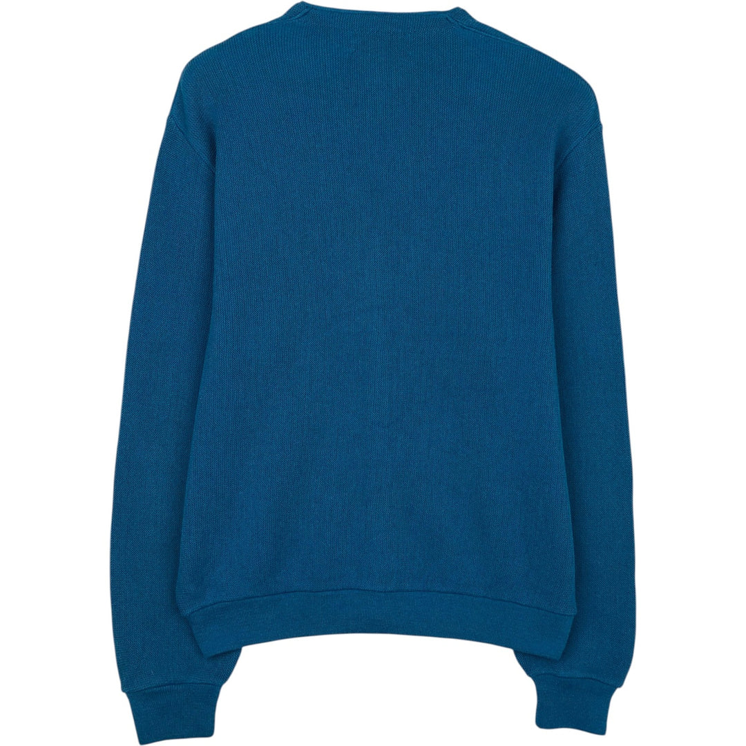 1970'S Robert Bruce PAR-70 Poly Cardigan, Made in USA, Men's Size XL (Equivalent), Vintage polyester blue type Vintage Second Hand