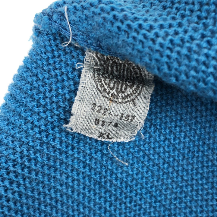 1970'S Robert Bruce PAR-70 Poly Cardigan, Made in USA, Men's Size XL (Equivalent), Vintage polyester blue type Vintage Second Hand