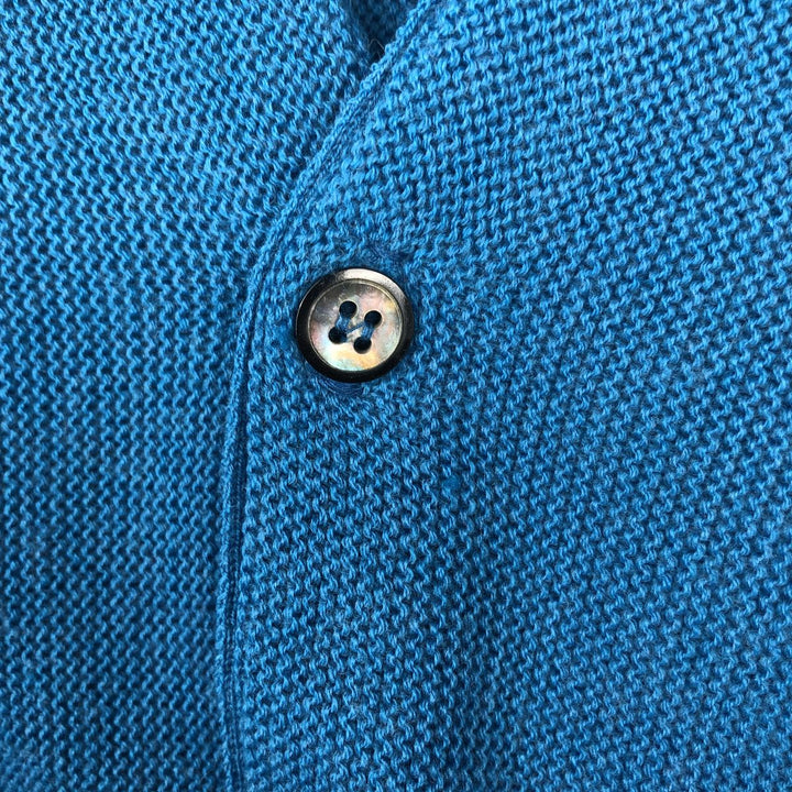 1970'S Robert Bruce PAR-70 Poly Cardigan, Made in USA, Men's Size XL (Equivalent), Vintage polyester blue type Vintage Second Hand
