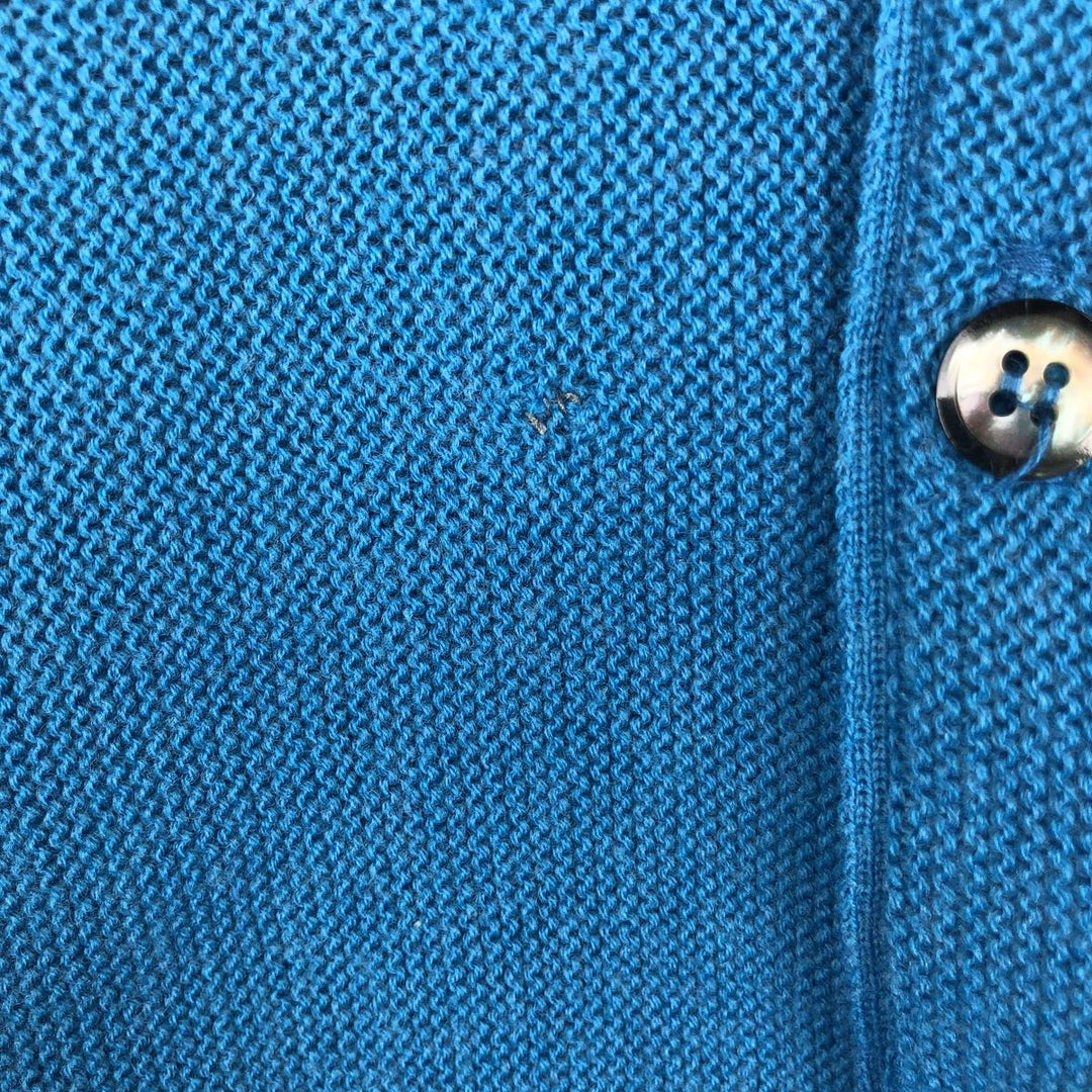 1970'S Robert Bruce PAR-70 Poly Cardigan, Made in USA, Men's Size XL (Equivalent), Vintage polyester blue type Vintage Second Hand