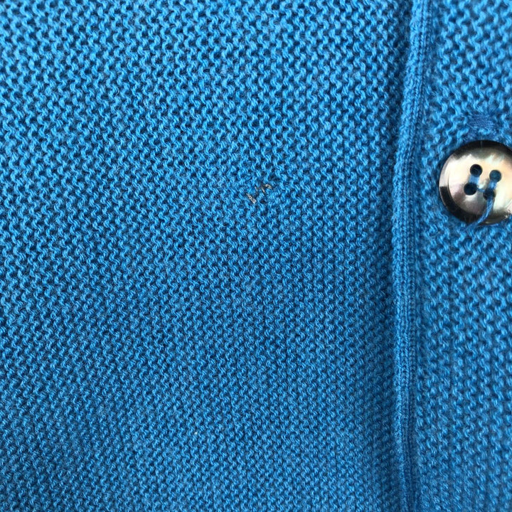 1970'S Robert Bruce PAR-70 Poly Cardigan, Made in USA, Men's Size XL (Equivalent), Vintage polyester blue type Vintage Second Hand