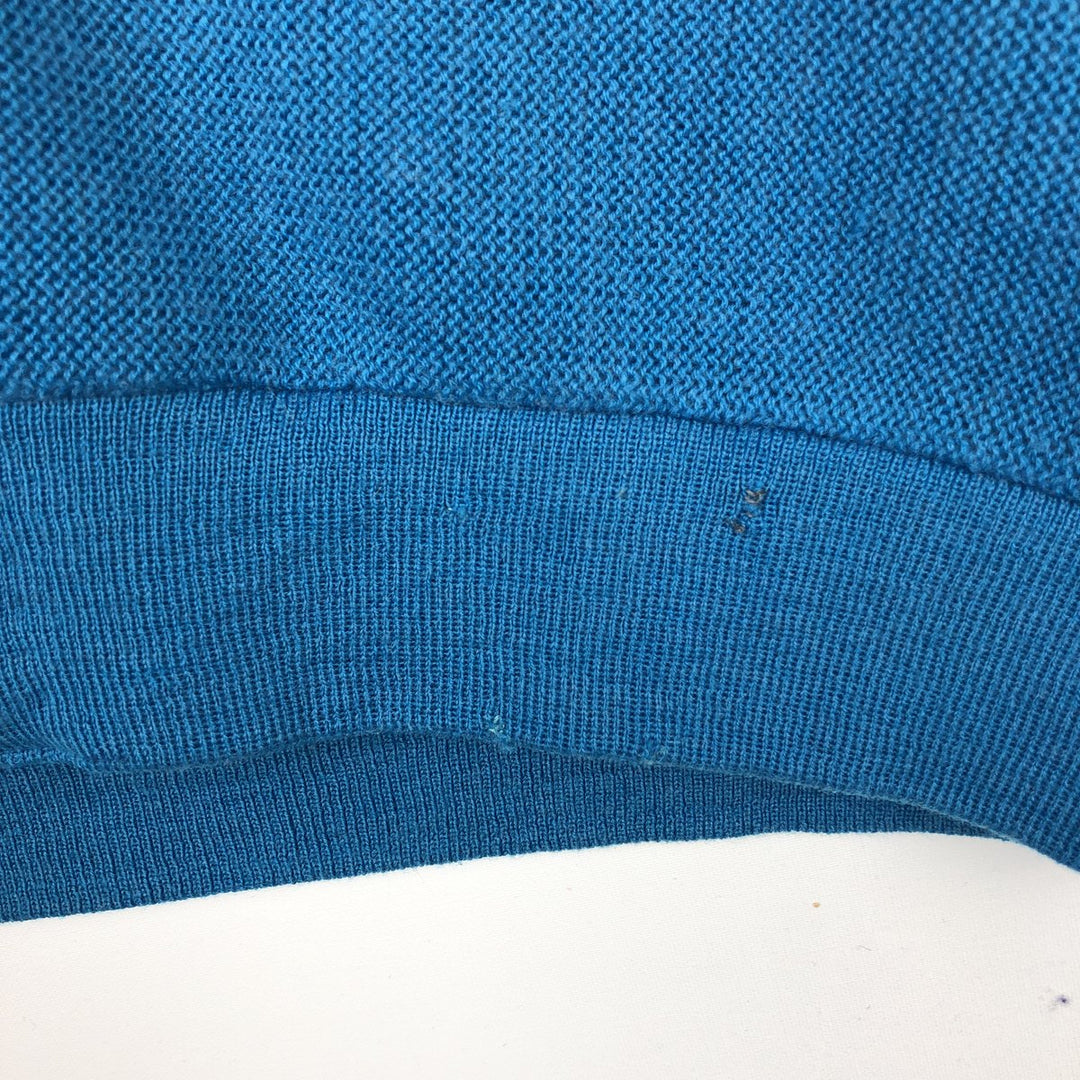 1970'S Robert Bruce PAR-70 Poly Cardigan, Made in USA, Men's Size XL (Equivalent), Vintage polyester blue type Vintage Second Hand