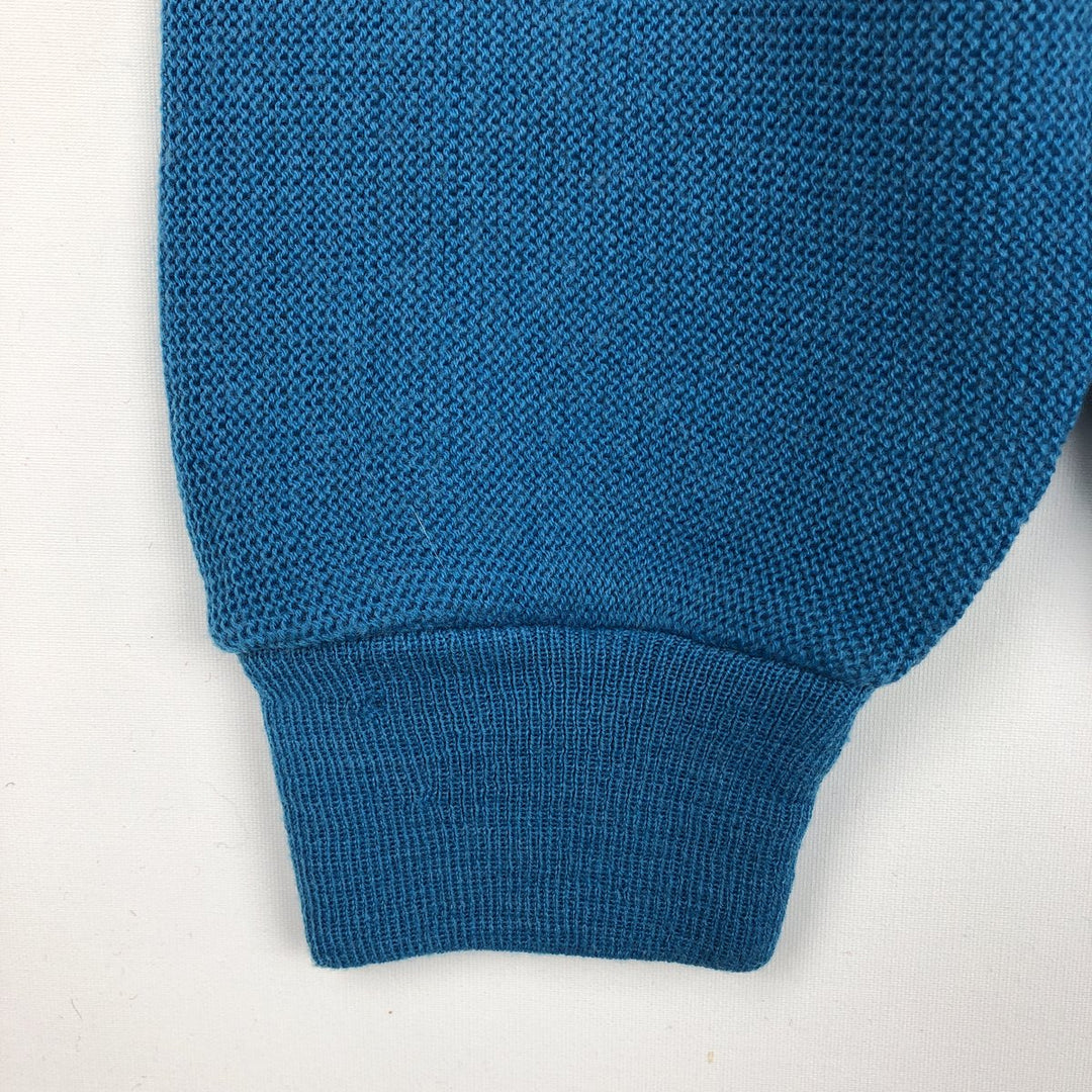 1970'S Robert Bruce PAR-70 Poly Cardigan, Made in USA, Men's Size XL (Equivalent), Vintage polyester blue type Vintage Second Hand