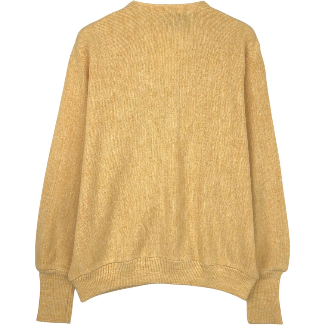 1970'S JCPenney Acrylic Knit Cardigan, Men's Size L (approx.), Vintage Oron Acrylic yellow type Vintage Second Hand