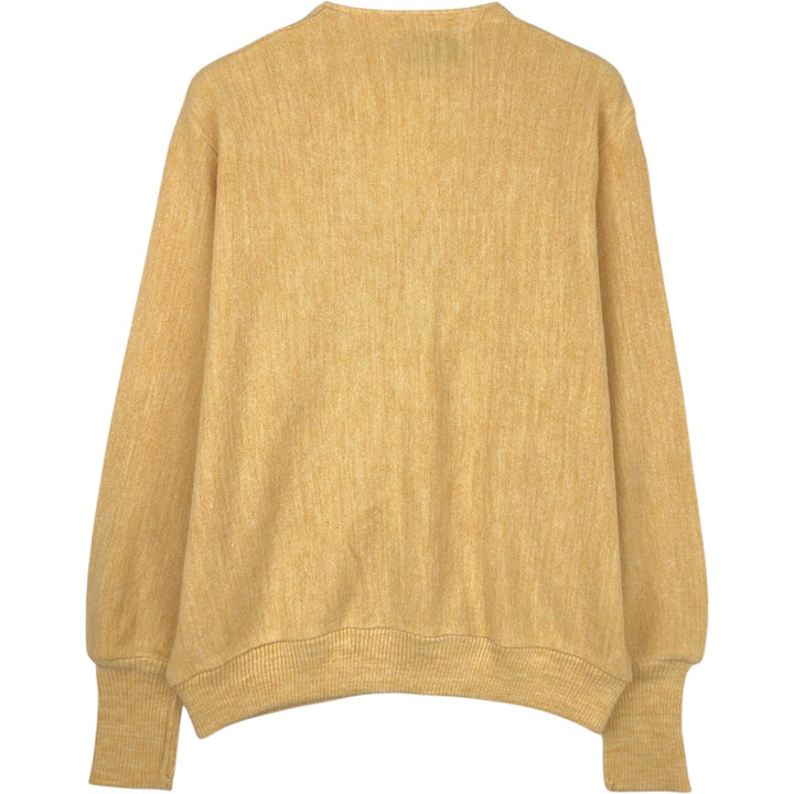 1970'S JCPenney Acrylic Knit Cardigan, Men's Size L (approx.), Vintage Oron Acrylic yellow type Vintage Second Hand
