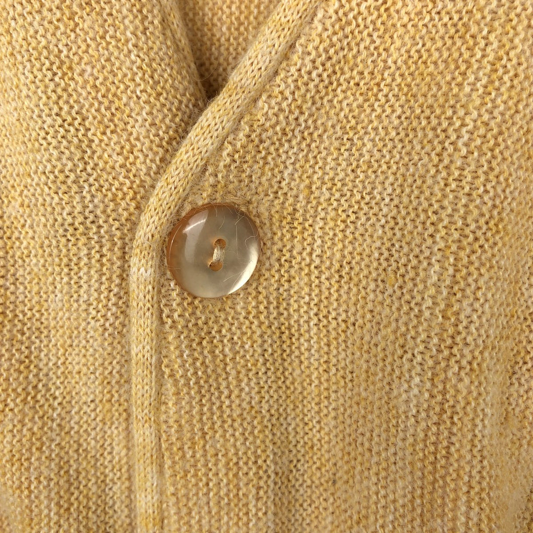 1970'S JCPenney Acrylic Knit Cardigan, Men's Size L (approx.), Vintage Oron Acrylic yellow type Vintage Second Hand