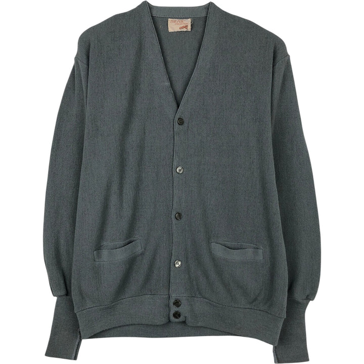 1980'S JCPenney The Fox Collection knit cardigan, men's size L equivalent, vintage. unclear gray type Vintage Second Hand