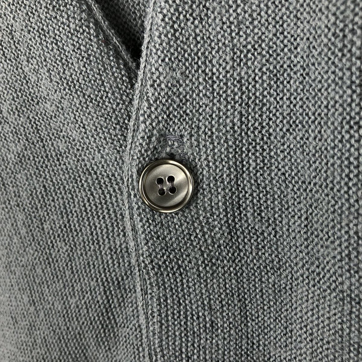 1980'S JCPenney The Fox Collection knit cardigan, men's size L equivalent, vintage. unclear gray type Vintage Second Hand