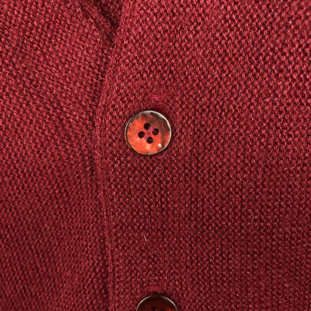 Vintage 1970'S Sears Kings Road acrylic knit cardigan, size L, men's Oron Acrylic red type Vintage Second Hand