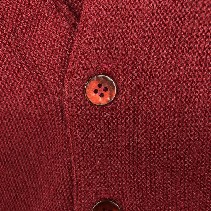 Vintage 1970'S Sears Kings Road acrylic knit cardigan, size L, men's Oron Acrylic red type Vintage Second Hand