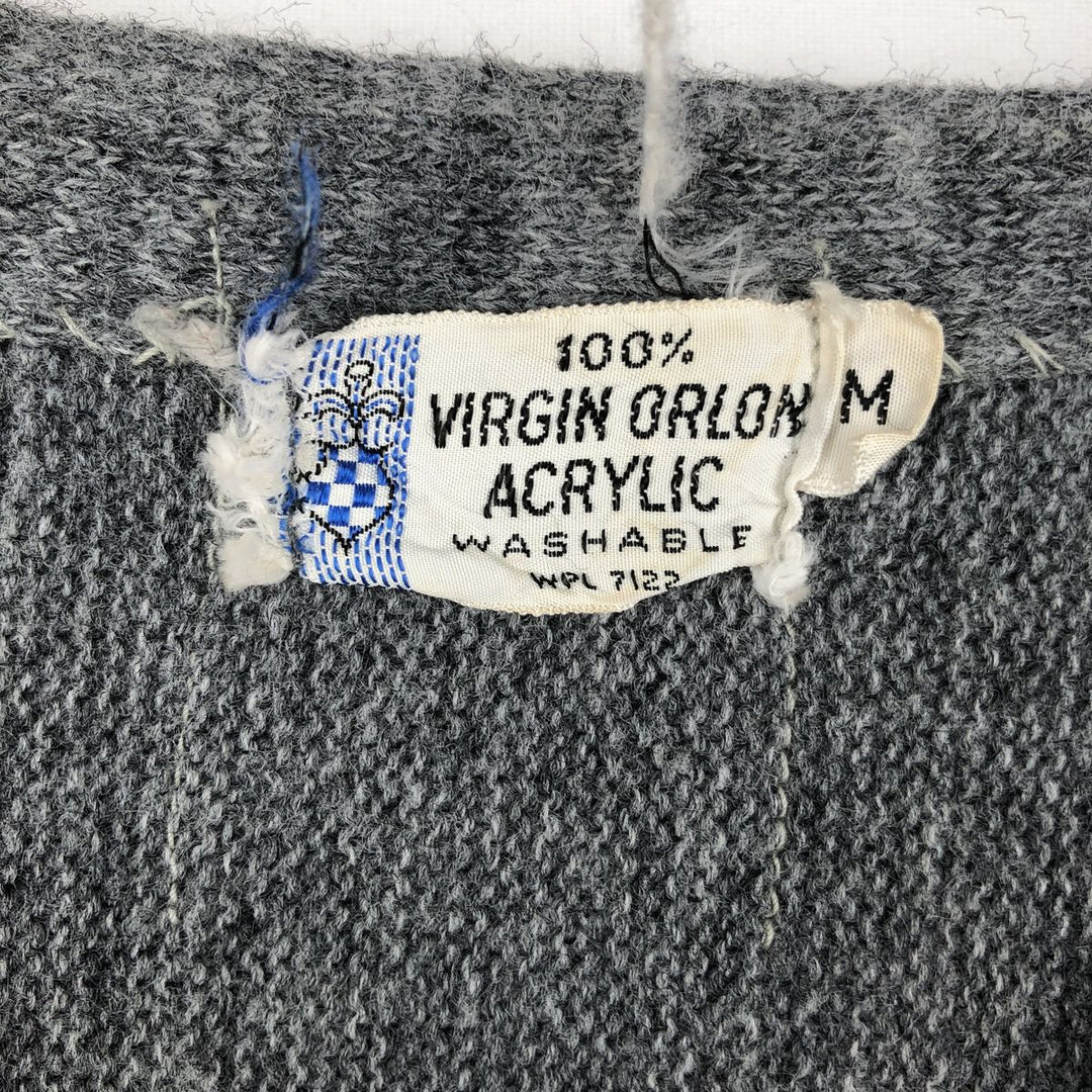 Vintage acrylic knit cardigan, men's size M Oron Acrylic gray type Vintage Second Hand