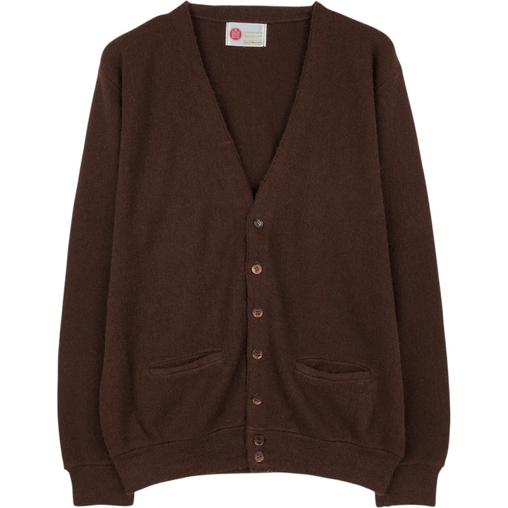 Vintage 1970'S Sears Kings Road acrylic knit cardigan, size L, men's Oron Acrylic brown type Vintage Second Hand