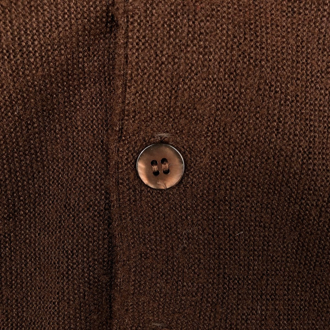 Vintage 1970'S Sears Kings Road acrylic knit cardigan, size L, men's Oron Acrylic brown type Vintage Second Hand