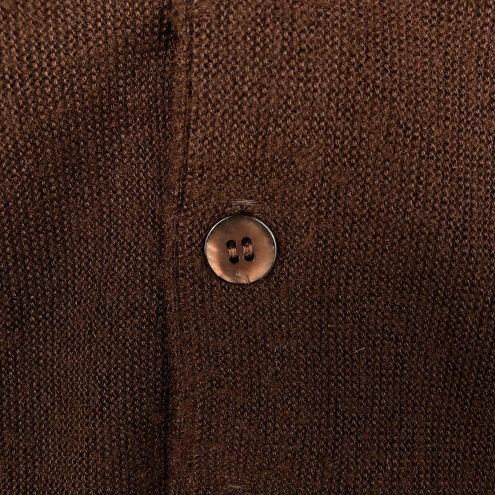Vintage 1970'S Sears Kings Road acrylic knit cardigan, size L, men's Oron Acrylic brown type Vintage Second Hand