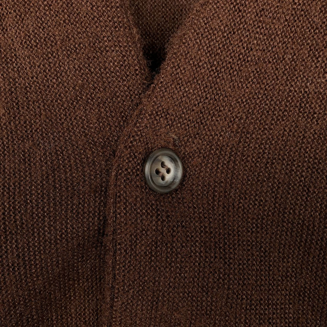 Vintage 1970'S Sears Kings Road acrylic knit cardigan, size L, men's Oron Acrylic brown type Vintage Second Hand