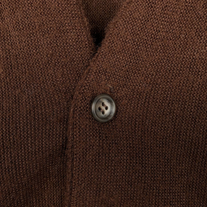 Vintage 1970'S Sears Kings Road acrylic knit cardigan, size L, men's Oron Acrylic brown type Vintage Second Hand