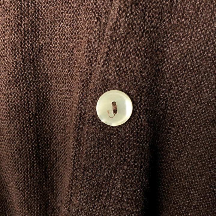 1960'S Puritan Acrylic Knit Cardigan, Made in USA, Men's Size XL (Equivalent), Vintage Oron Acrylic brown type Vintage Second Hand