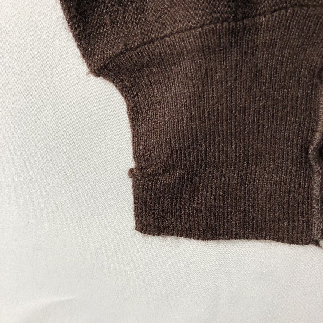1960'S Puritan Acrylic Knit Cardigan, Made in USA, Men's Size XL (Equivalent), Vintage Oron Acrylic brown type Vintage Second Hand