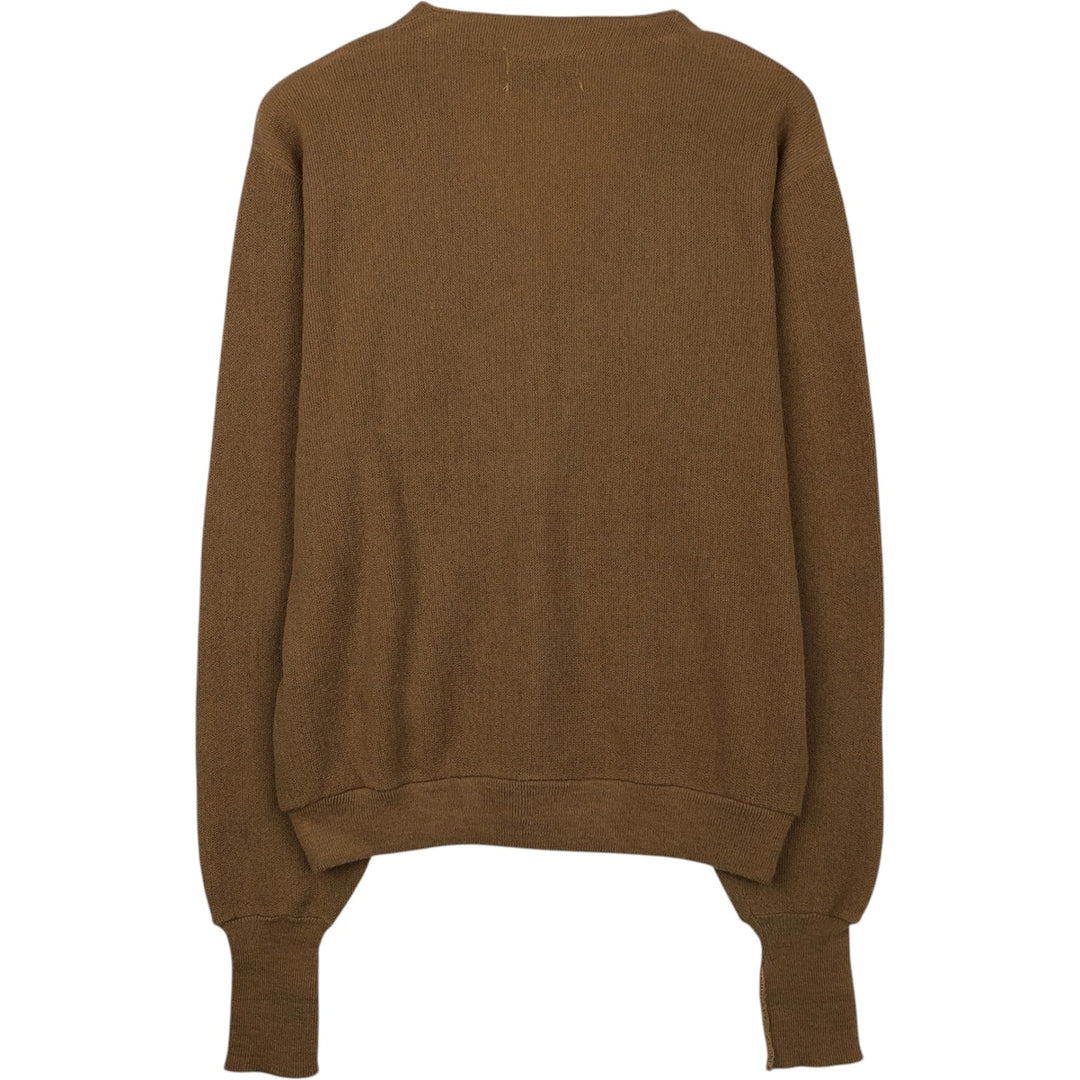 CONTINENTAL Acrylic Knit Cardigan, Made in USA, Men's Size L (approx.) Oron Acrylic Beige type Vintage Second Hand