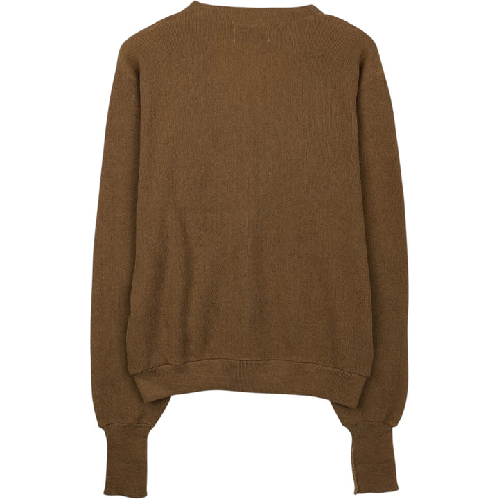 CONTINENTAL Acrylic Knit Cardigan, Made in USA, Men's Size L (approx.) Oron Acrylic Beige type Vintage Second Hand