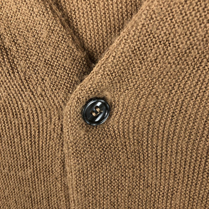 CONTINENTAL Acrylic Knit Cardigan, Made in USA, Men's Size L (approx.) Oron Acrylic Beige type Vintage Second Hand