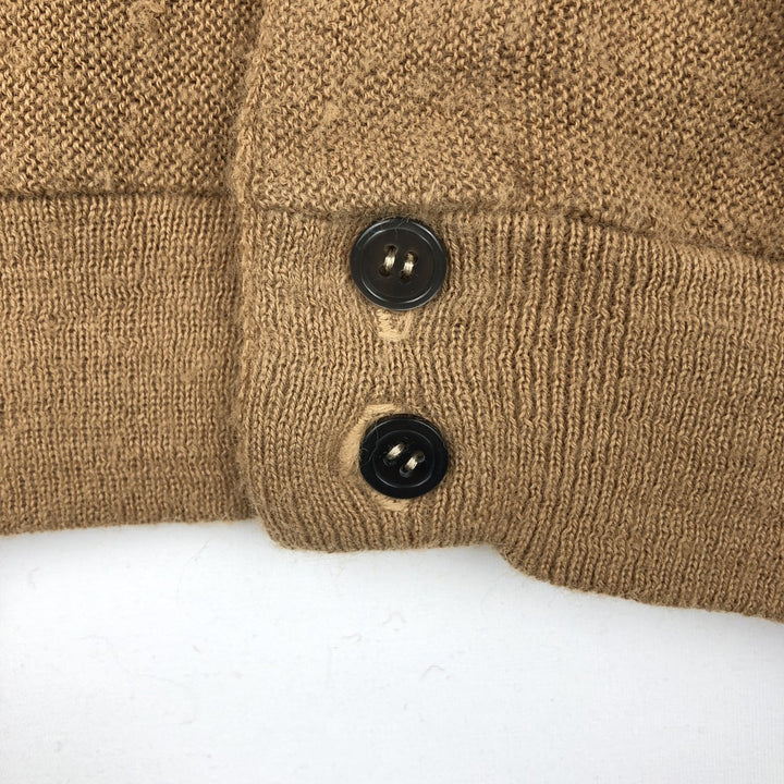 CONTINENTAL Acrylic Knit Cardigan, Made in USA, Men's Size L (approx.) Oron Acrylic Beige type Vintage Second Hand
